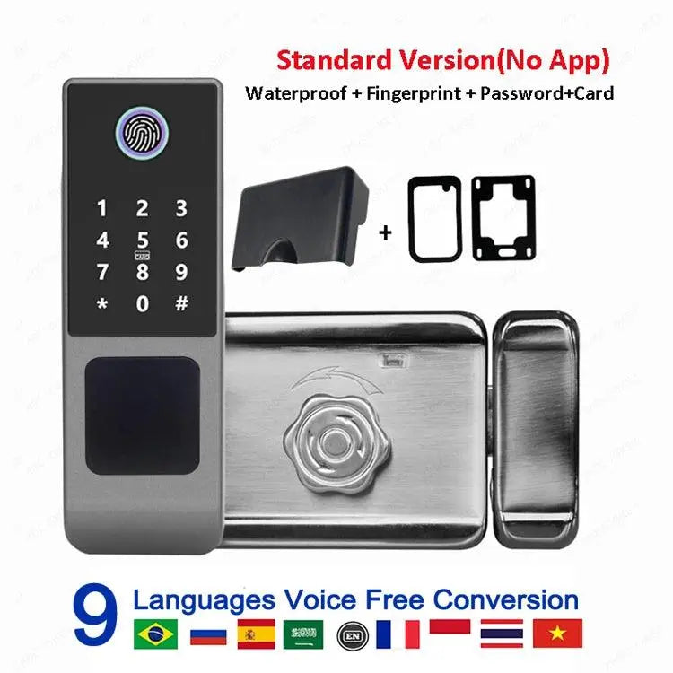 Outdoor Waterproof Tuya Smart Lock with Remote Control IC Card Digital Key-pad Electronic Biometria Security Lock For Gate Door - DomoSpace