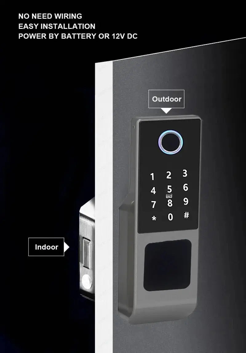 Outdoor Waterproof Tuya Smart Lock with Remote Control IC Card Digital Key-pad Electronic Biometria Security Lock For Gate Door - DomoSpace