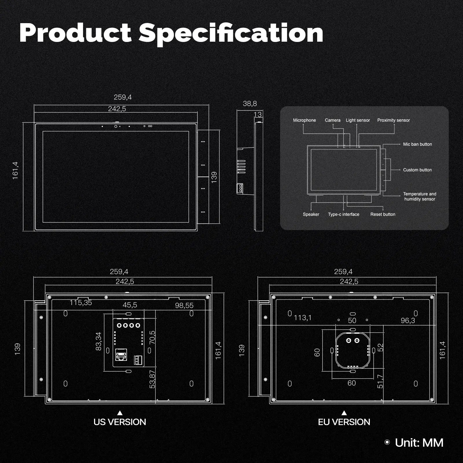 RAISE Tuya Smart Home Control Panel Max 10.1inch Touch Screen with Bluetooth Zigbee Hub Built-in Building Intercom Compatible - DomoSpace