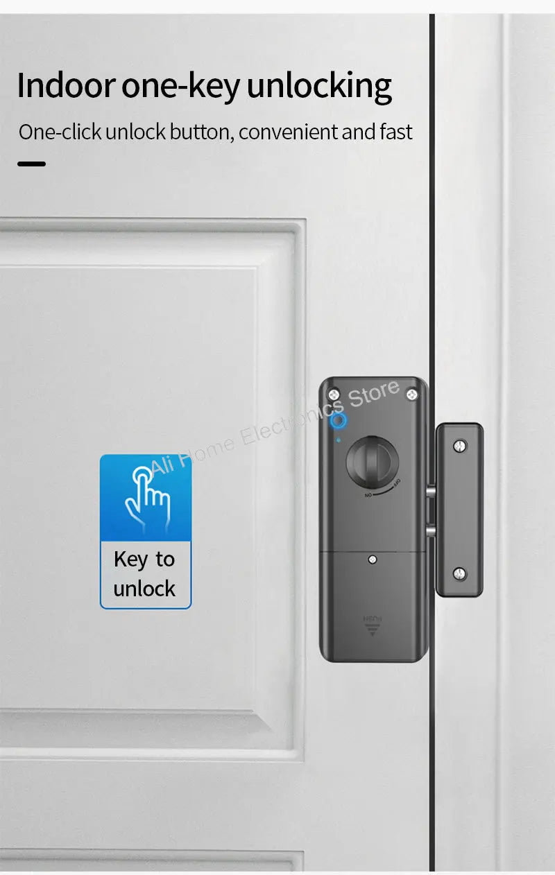 Tuya Smart Lock APP IC Card Unlock Invisible Door Lock Smart Electronic RFID Lock Indoor Wooden Door Burglar Door Locks DomoSpace