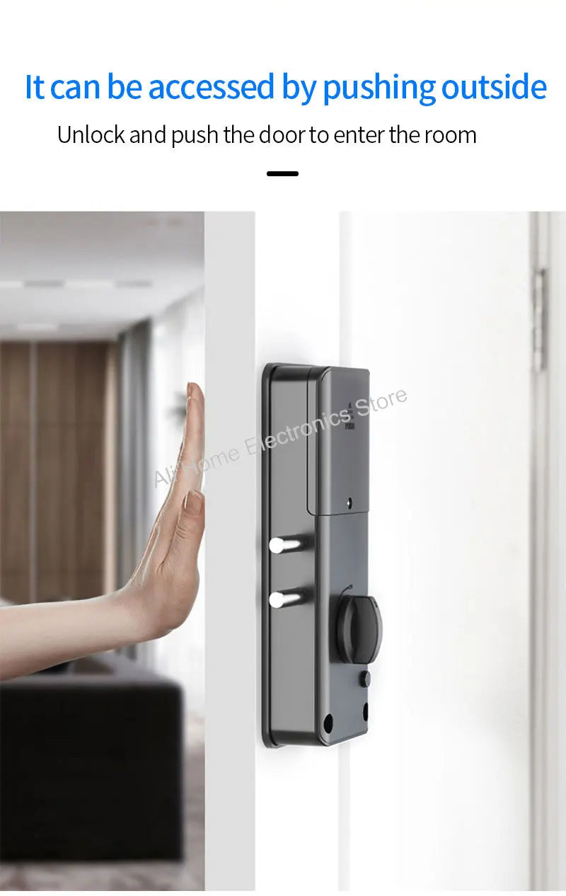 Tuya Smart Lock APP IC Card Unlock Invisible Door Lock Smart Electronic RFID Lock Indoor Wooden Door Burglar Door Locks DomoSpace