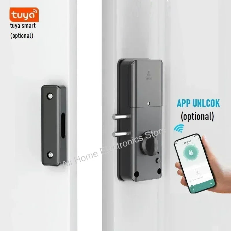 Tuya Smart Lock APP IC Card Unlock Invisible Door Lock Smart Electronic RFID Lock Indoor Wooden Door Burglar Door Locks DomoSpace