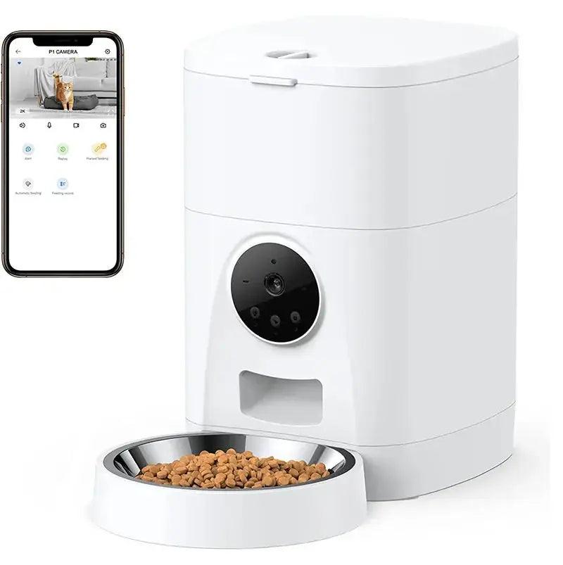 Smart Cat Dog Food Dispenser 4L APP Remote Control Wifi Automatic Cat Feeder TUYA Smart Automatic Pet Feeder with Camera - DomoSpace