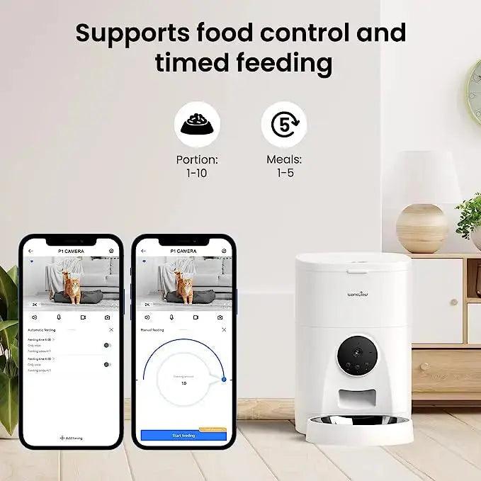 Smart Cat Dog Food Dispenser 4L APP Remote Control Wifi Automatic Cat Feeder TUYA Smart Automatic Pet Feeder with Camera - DomoSpace