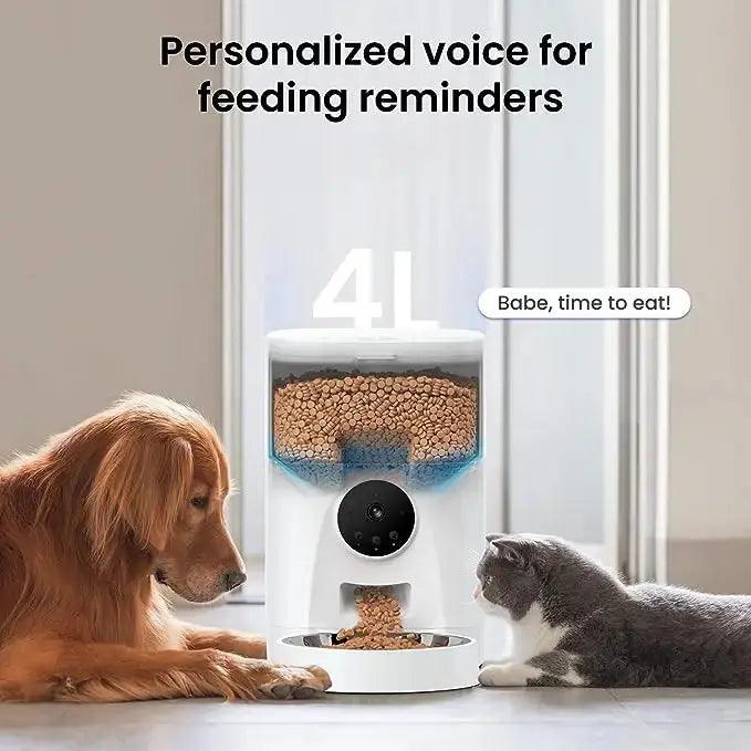 Smart Cat Dog Food Dispenser 4L APP Remote Control Wifi Automatic Cat Feeder TUYA Smart Automatic Pet Feeder with Camera - DomoSpace