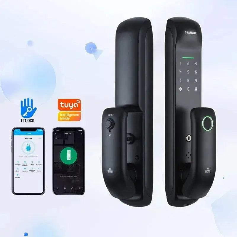 Smart Fingerprint Lock Tuya TT APP Office Interior Wooden Door Apartment Hotel Rentals Electronic Code Lock - DomoSpace