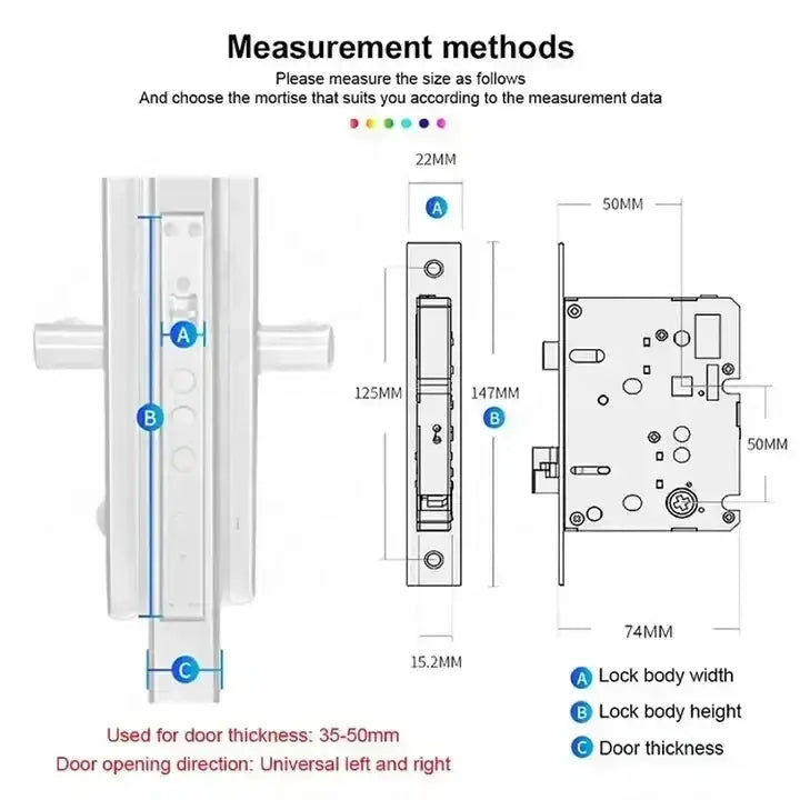 Smart Fingerprint Lock Tuya TT APP Office Interior Wooden Door Apartment Hotel Rentals Electronic Code Lock - DomoSpace