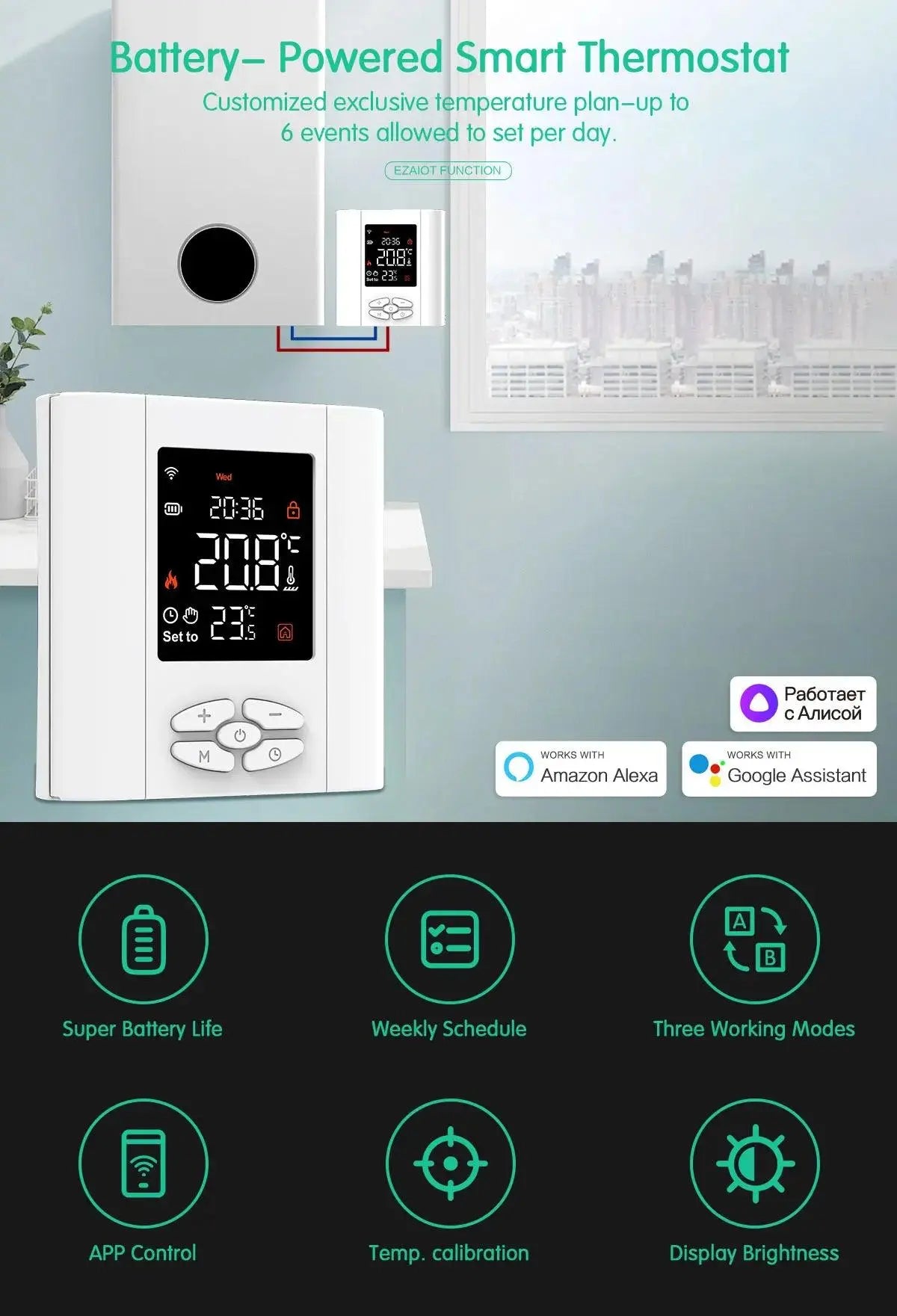 Smart Hotel Wireless Temperature Controller - WiFi-Enabled for Gas Boilers - DomoSpace