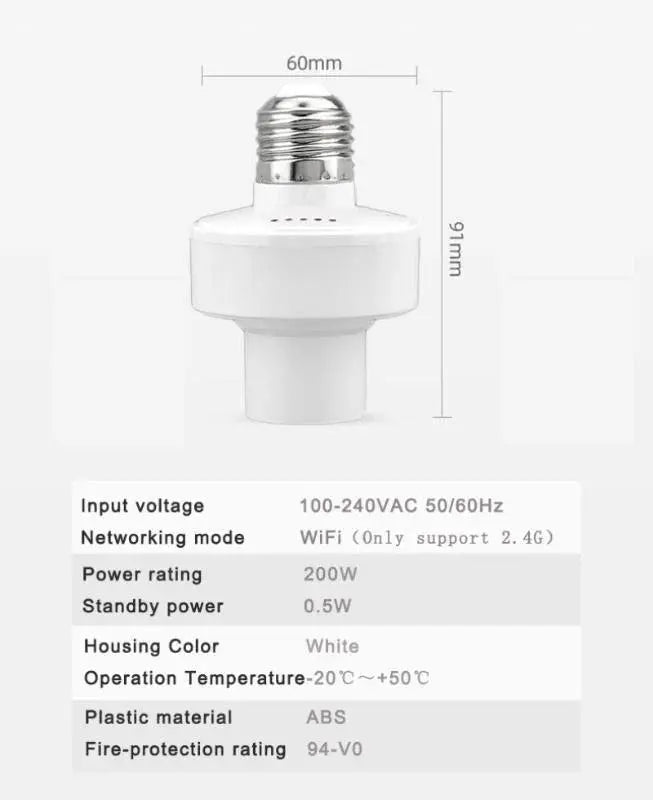 Smart Light Bulb ,e27 Lamp Holder - DomoSpace