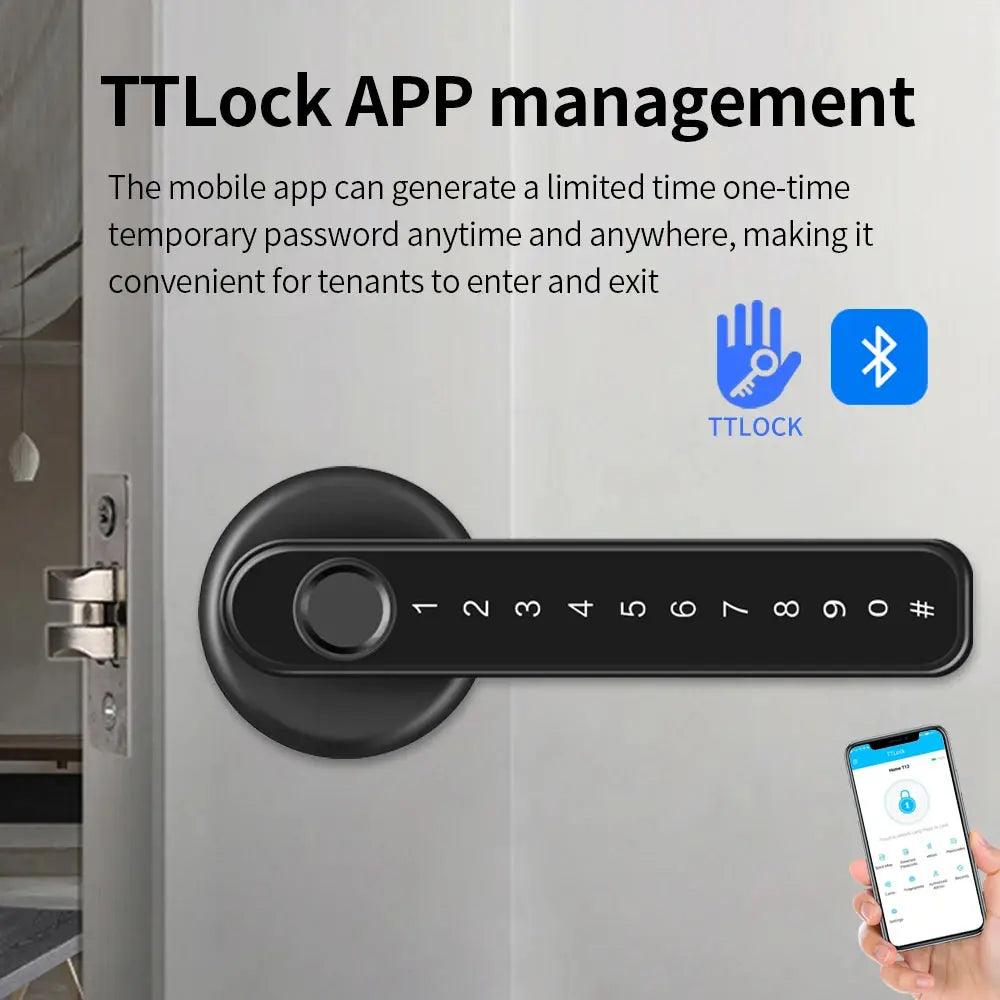 Bluetooth Smart Fingerprint Door Lock – Tuya/TTLOCK for Hotel, Apartment, Office - DomoSpace