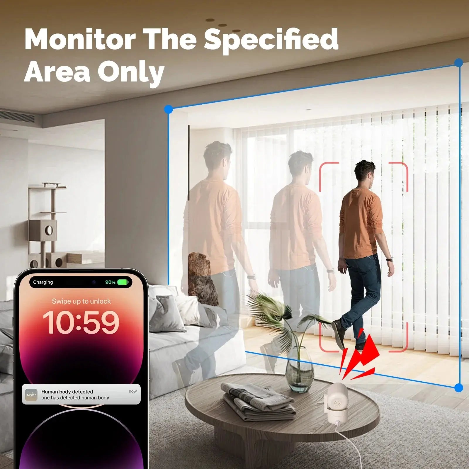 MOES Tuya Wi-Fi 6 Smart Indoor 4MP HD Security Pan/Tilt Camera Motion Tracking & Sound Detection Infrared Night Vision Monitor - DomoSpace