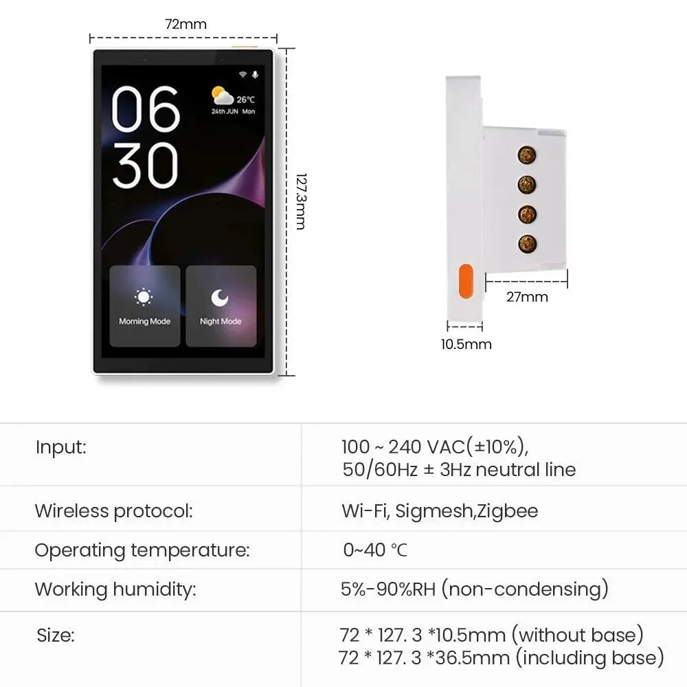 Touch Interaction Smart Central Control Panel - Seamless Control for All Smart Devices - DomoSpace