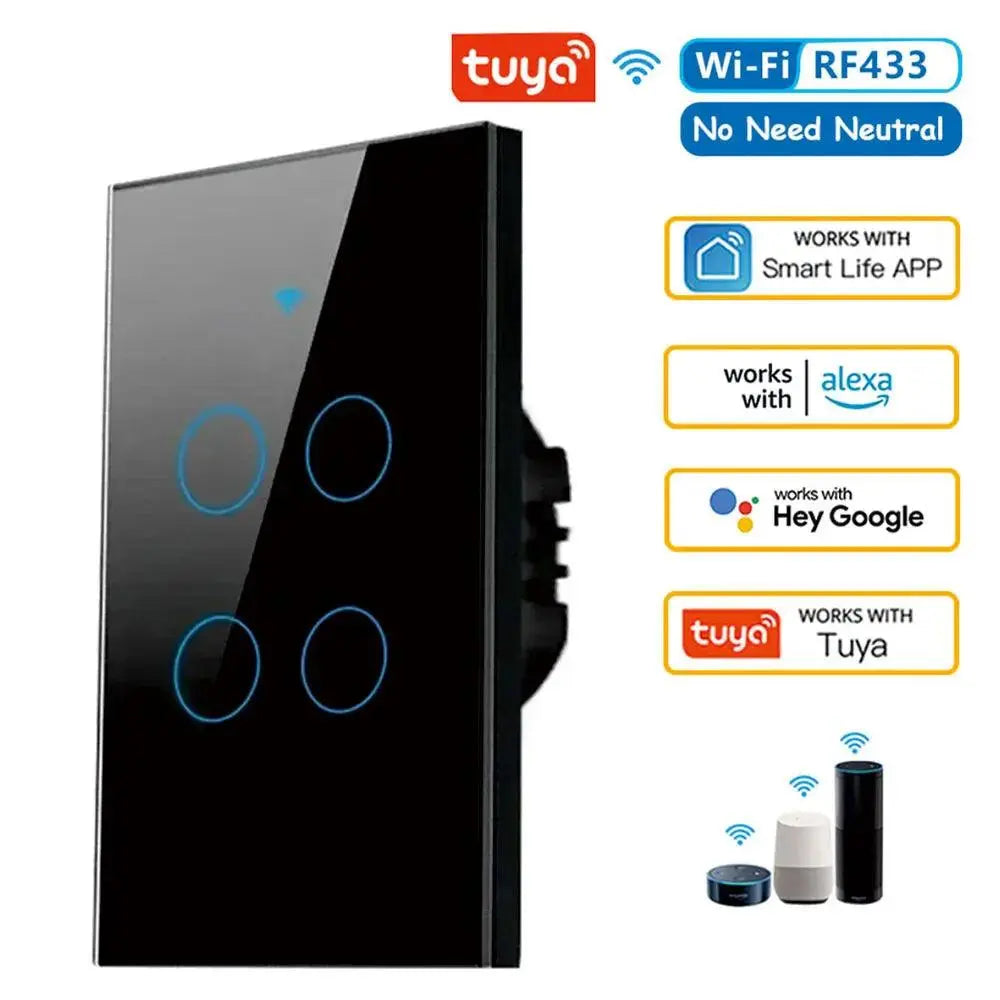 Touch Sensor LED Light Wall Switch for Home - Bluetooth and Wi-Fi Control - DomoSpace