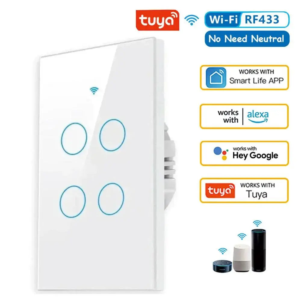 Touch Sensor LED Light Wall Switch for Home - Bluetooth and Wi-Fi Control - DomoSpace