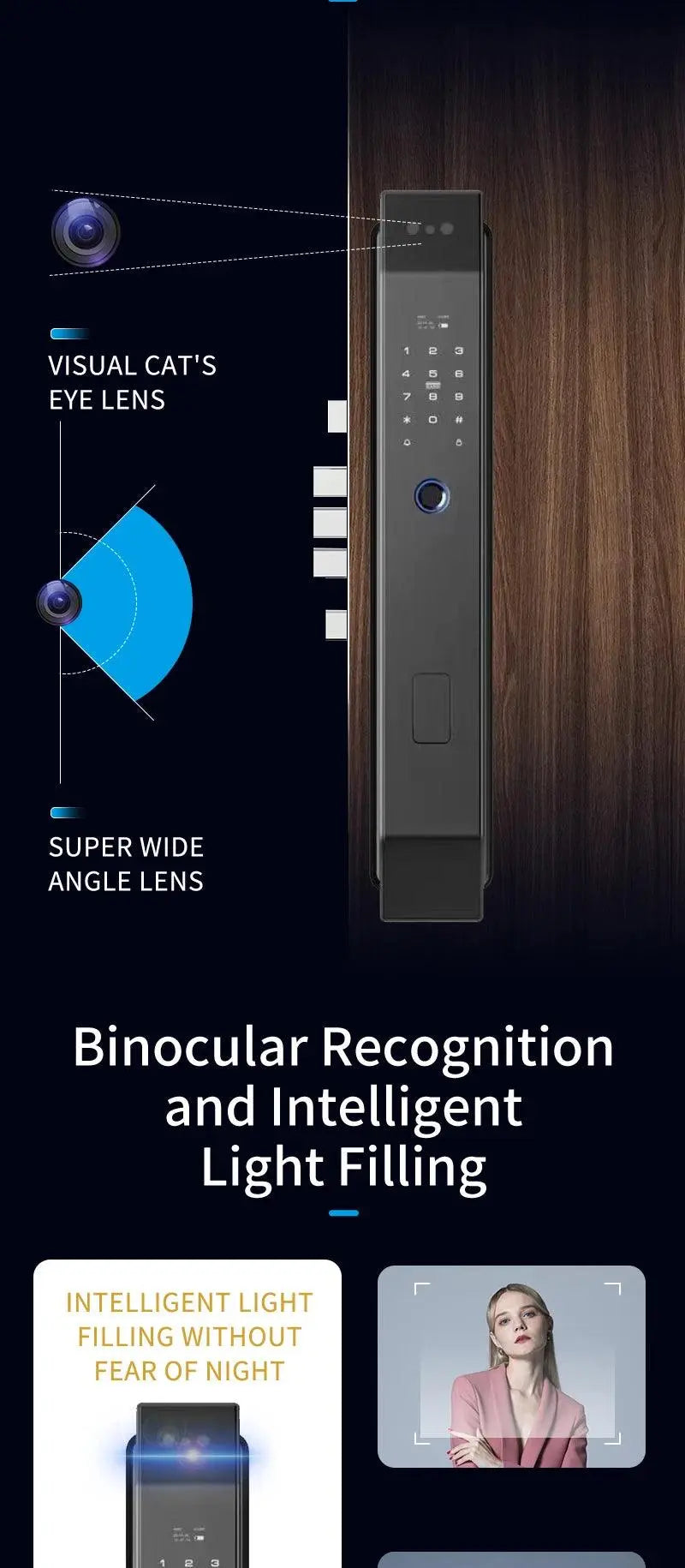 Tuya 3D Face Real-time Intercom Smart Door Lock - DomoSpace