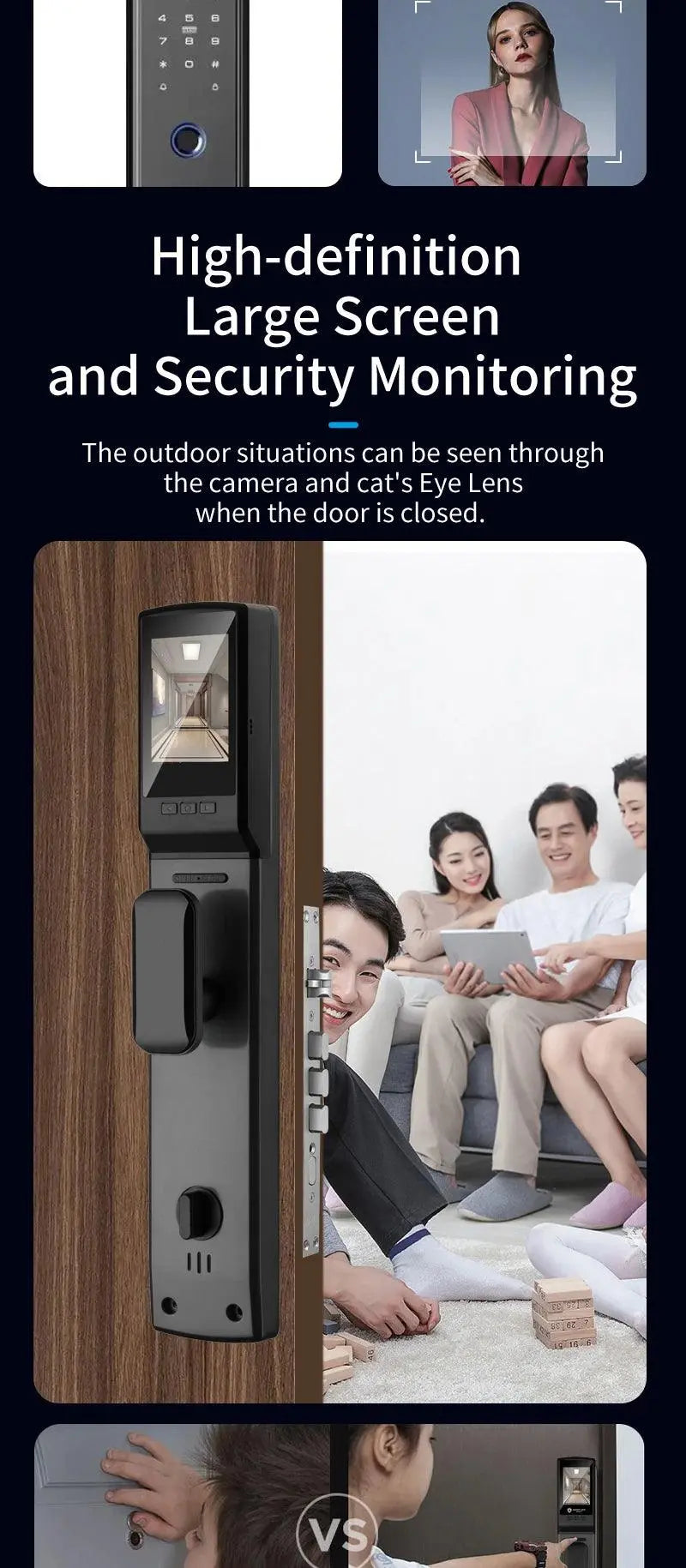 Tuya 3D Face Real-time Intercom Smart Door Lock - DomoSpace