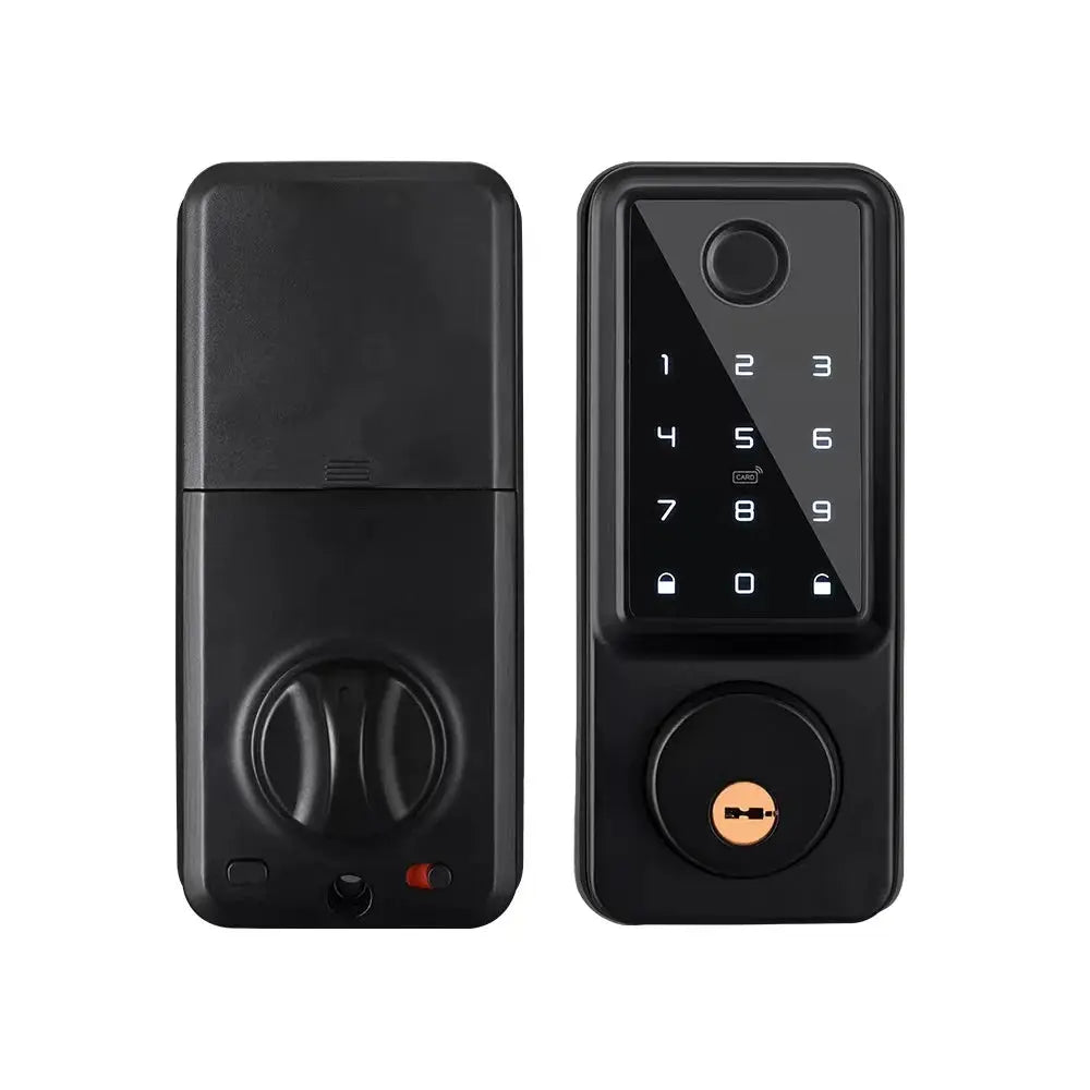 Tuya APP WIFI Automatic Electronic Keyless Deadbolt Smart Door Lock With Digital Code Fingerprint IC Card Mechanical Key Unlock - DomoSpace