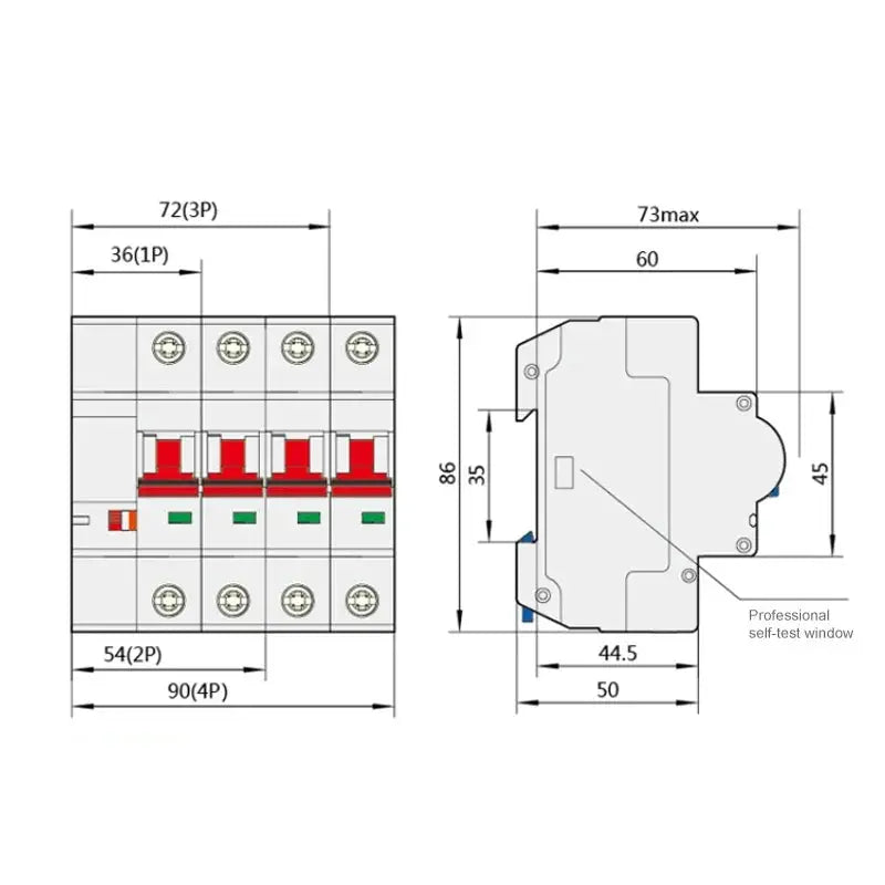 Tuya Smart 1 2 3 4 Phase Din Rail WIFI Circuit Breaker Smart Home Switch,63A MCB,Overload Short Circuit Protection,Alexa Remote DomoSpace