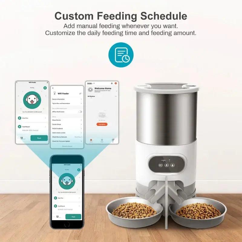 Tuya Smart APP Pet Feeder Cat And Dog Food Automatic Dispenser Suitable For Small And Medium-Sized Cats And Dogs Remote Feeding - DomoSpace