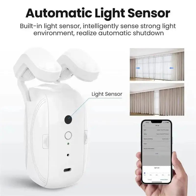 Tuya Smart Electric Curtain Robot with WiFi &amp; Bluetooth - Voice Control with Alexa &amp; Google Home - DomoSpace