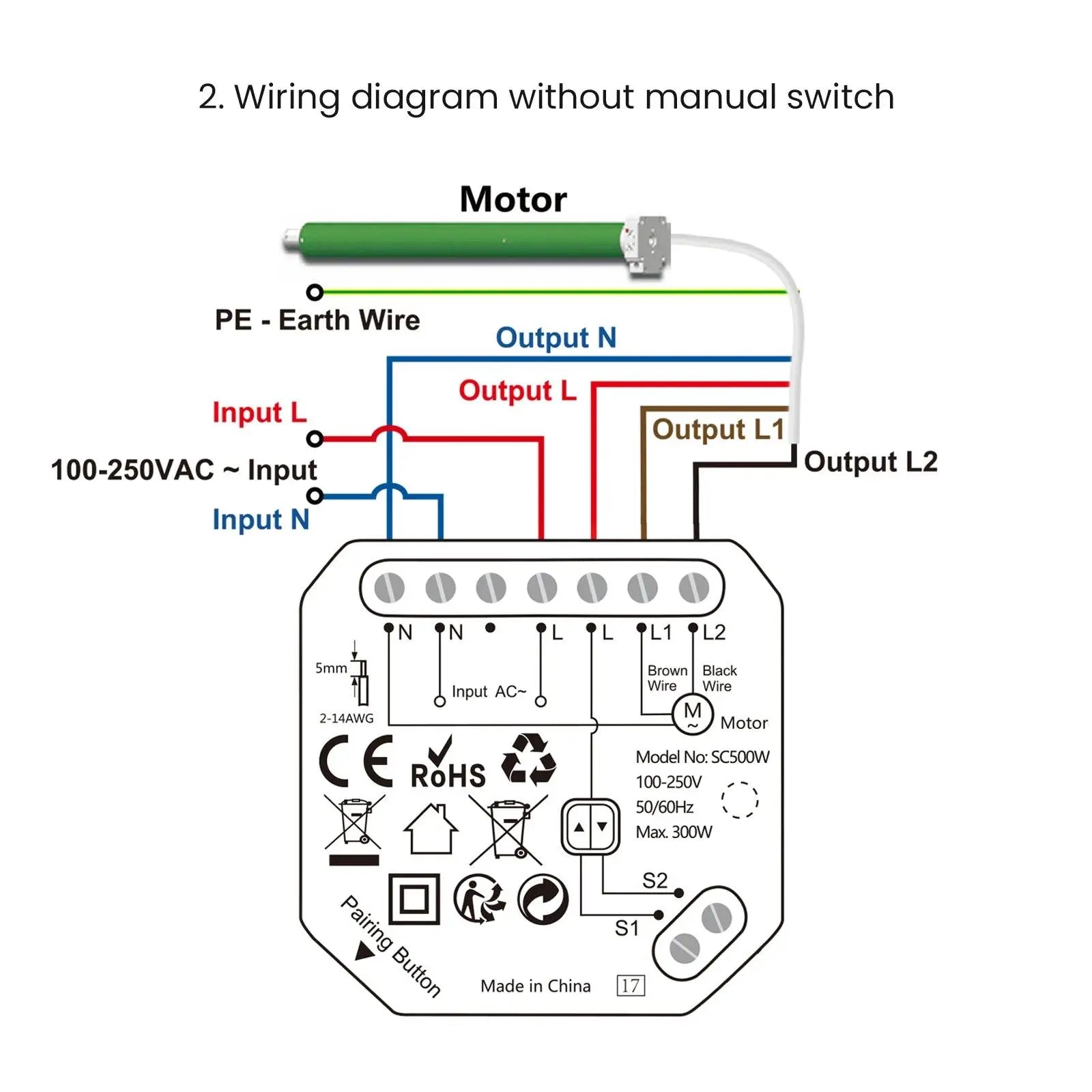 Tuya Smart Life 4th Generation Curtain Switch Roller, wireless curtain switch - DomoSpace