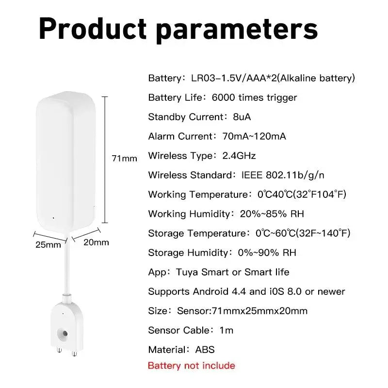 Tuya Smart WIFI Water Leakage Sensor Alarm - DomoSpace