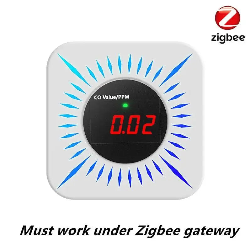 Tuya Smart WiFi Zigbee Gas carbon monoxide Detector Multifunctional Alarm 80DB Alarm APP Wireless Control Smart Home Security - DomoSpace