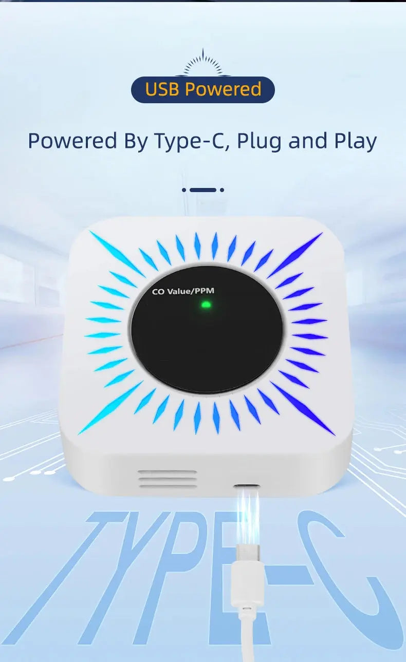 Tuya Smart WiFi Zigbee Gas carbon monoxide Detector Multifunctional Alarm 80DB Alarm APP Wireless Control Smart Home Security DomoSpace