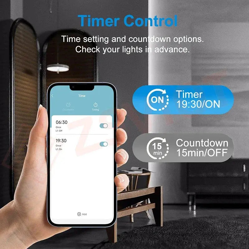 Tuya Smart Zigbee Switch With Weather time display Human body induction function 4 Gang Wall Light Button Switch remote control - DomoSpace