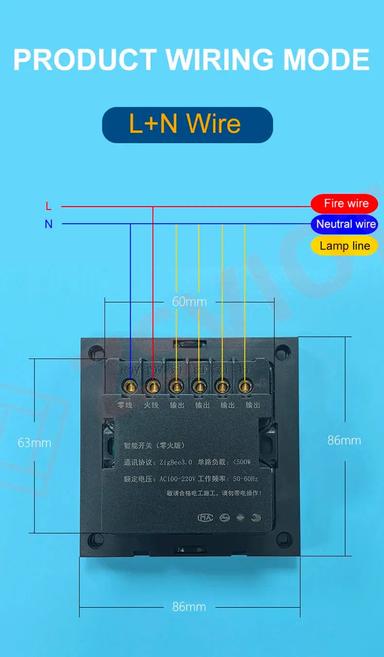 Tuya Smart Zigbee Switch With Weather time display Human body induction function 4 Gang Wall Light Button Switch remote control - DomoSpace