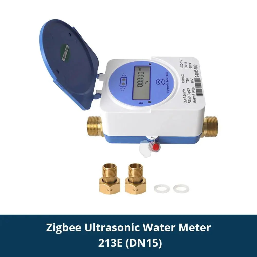 Tuya Smart Zigbee Ultrasonic Water Meter LCD Digital Display Water Quantity Flow Consumption Measurement IP68 Smart Life App - DomoSpace