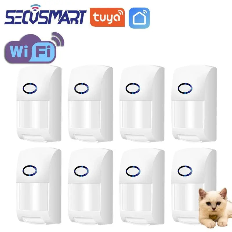 Tuya WiFi PIR Infrared Motion Detector with Pet Immunity - Smart Home Security Solution - DomoSpace