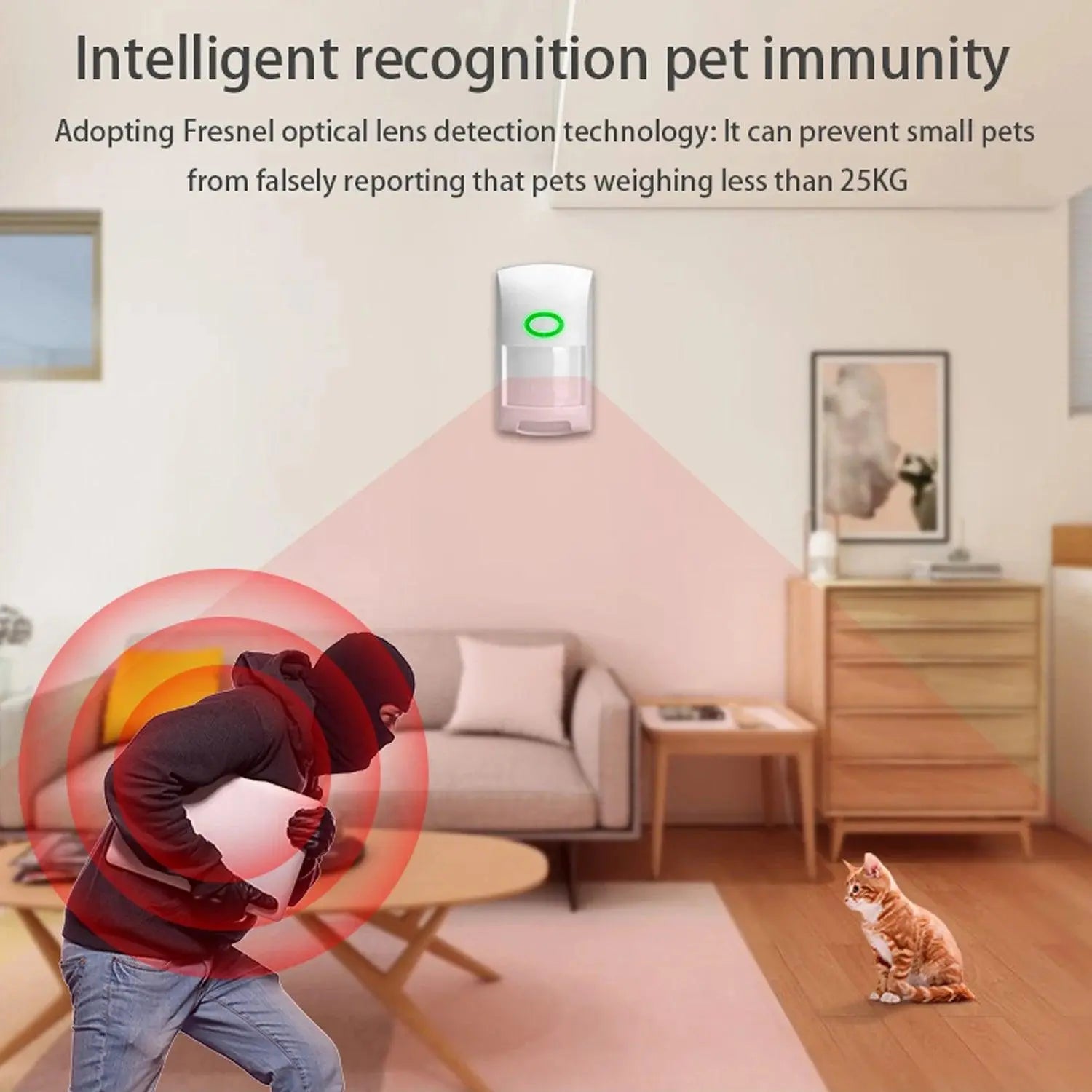 Tuya WiFi PIR Infrared Motion Detector with Pet Immunity - Smart Home Security Solution - DomoSpace