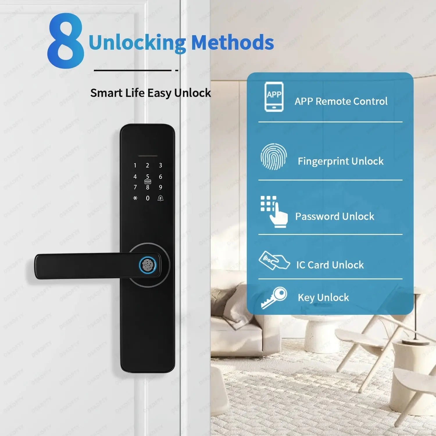 Tuya WiFi Smart Fingerprint Door Lock - DomoSpace