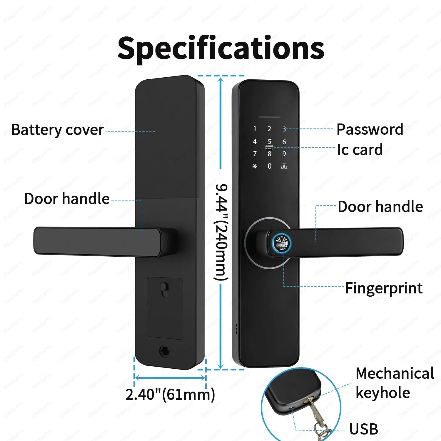 Tuya WiFi Smart Fingerprint Door Lock - DomoSpace