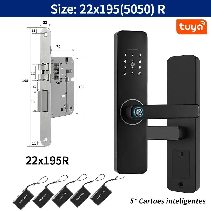 Tuya WiFi Smart Fingerprint Door Lock - DomoSpace