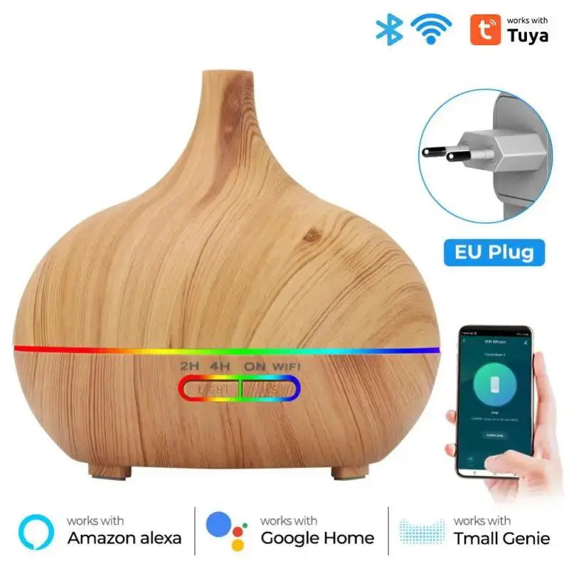 Tuya WiFi+Bluetooth Air Humidifier Aroma Diffuser Essential Oil Air Freshener Smart Life APP Control Work With Alexa Google Home - DomoSpace