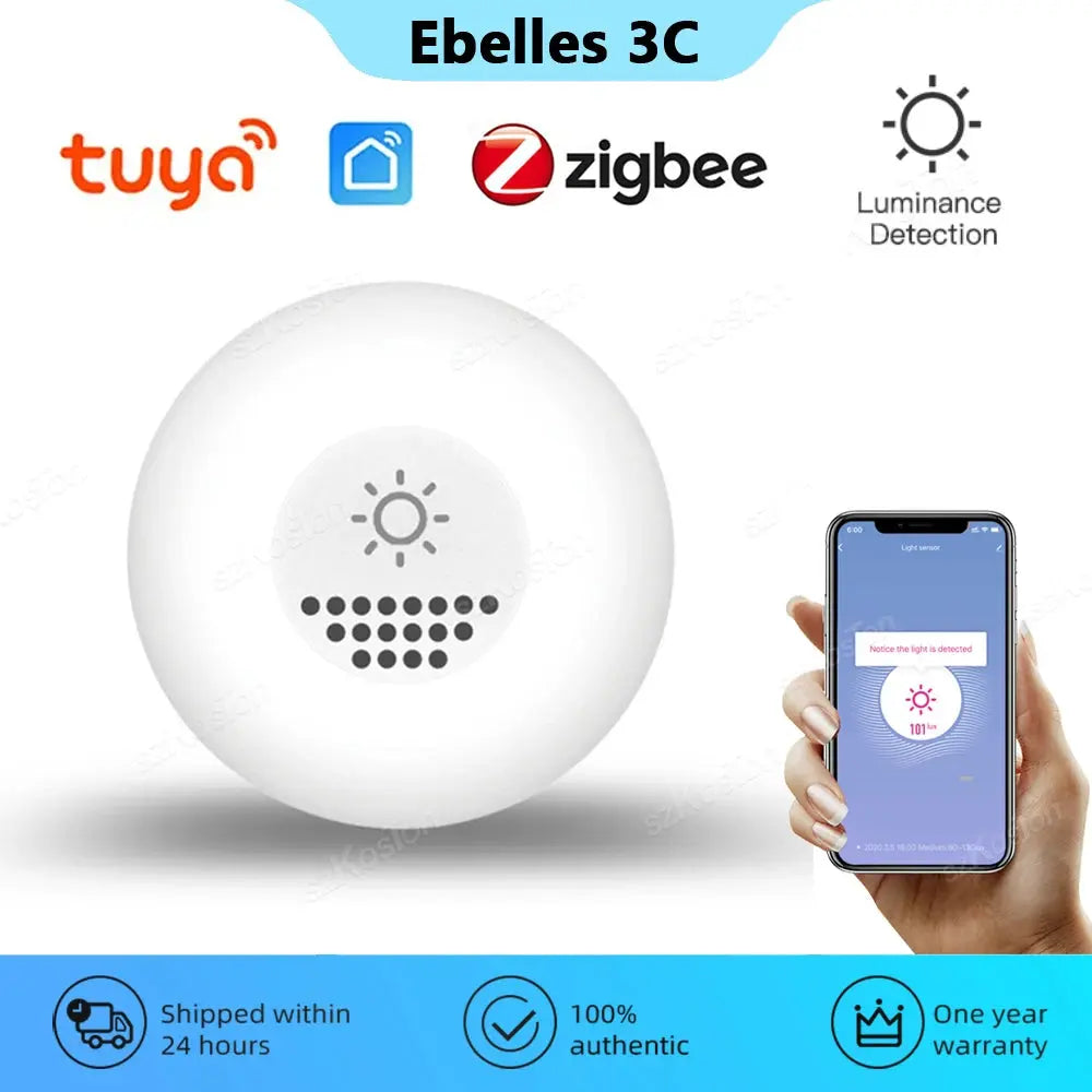 Tuya ZigBee Light Sensor Illumination Sensor Brightness Detector Smart Home Automation Linkage Control Work with Smart life APP - DomoSpace