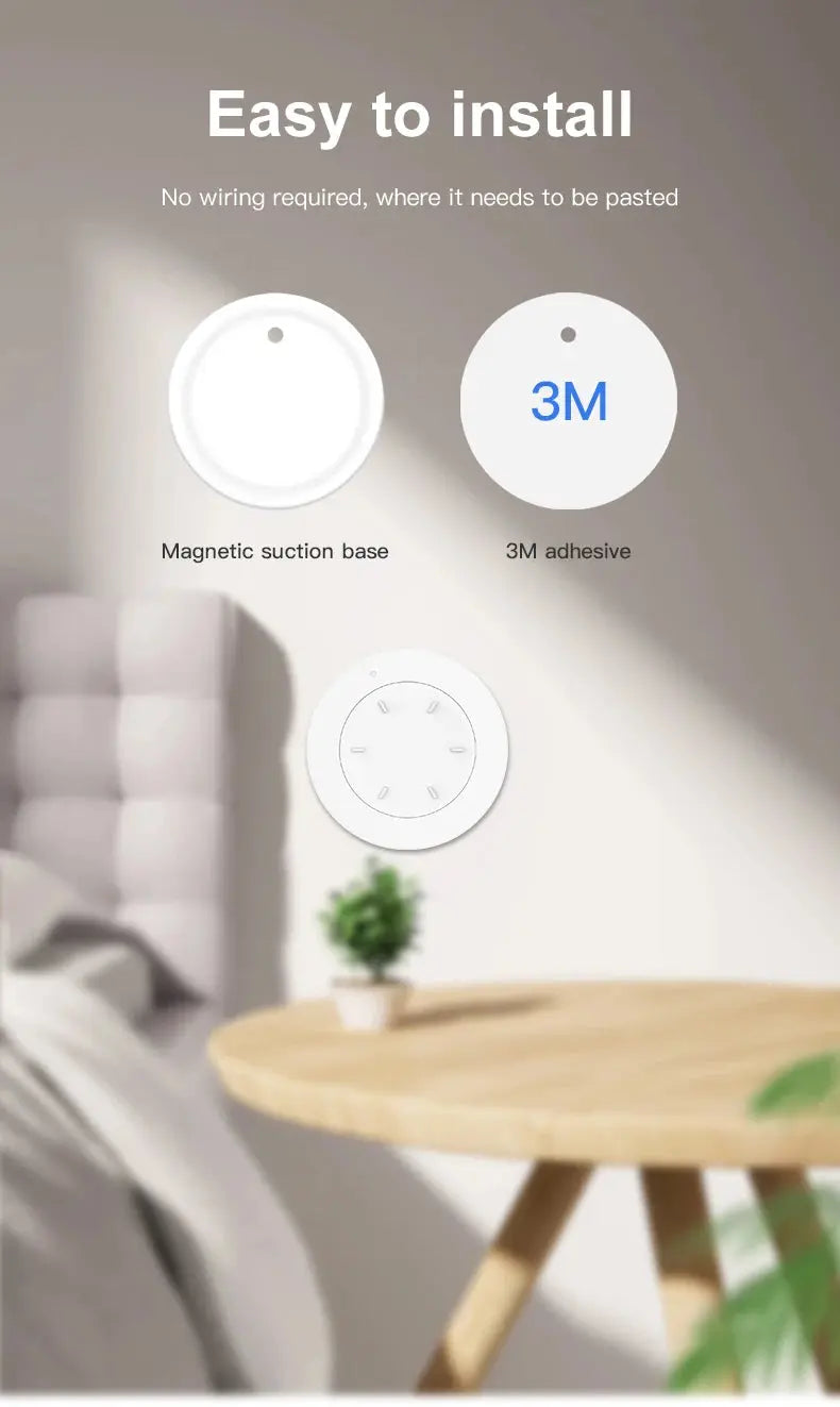 Tuya ZigBee Smart Knob Switch Wireless Scene Switch Button  Remote Dimmer Battery Powered Automation Scenario Smart Life APP - DomoSpace