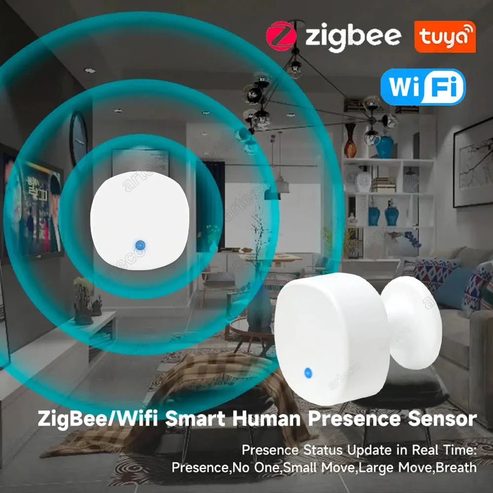 Tuya Zigbee Human Presence Detector WiFi Smart Life MmWave Radar Motion Sensor With Luminance Distance Detect Monitor Breathing - DomoSpace