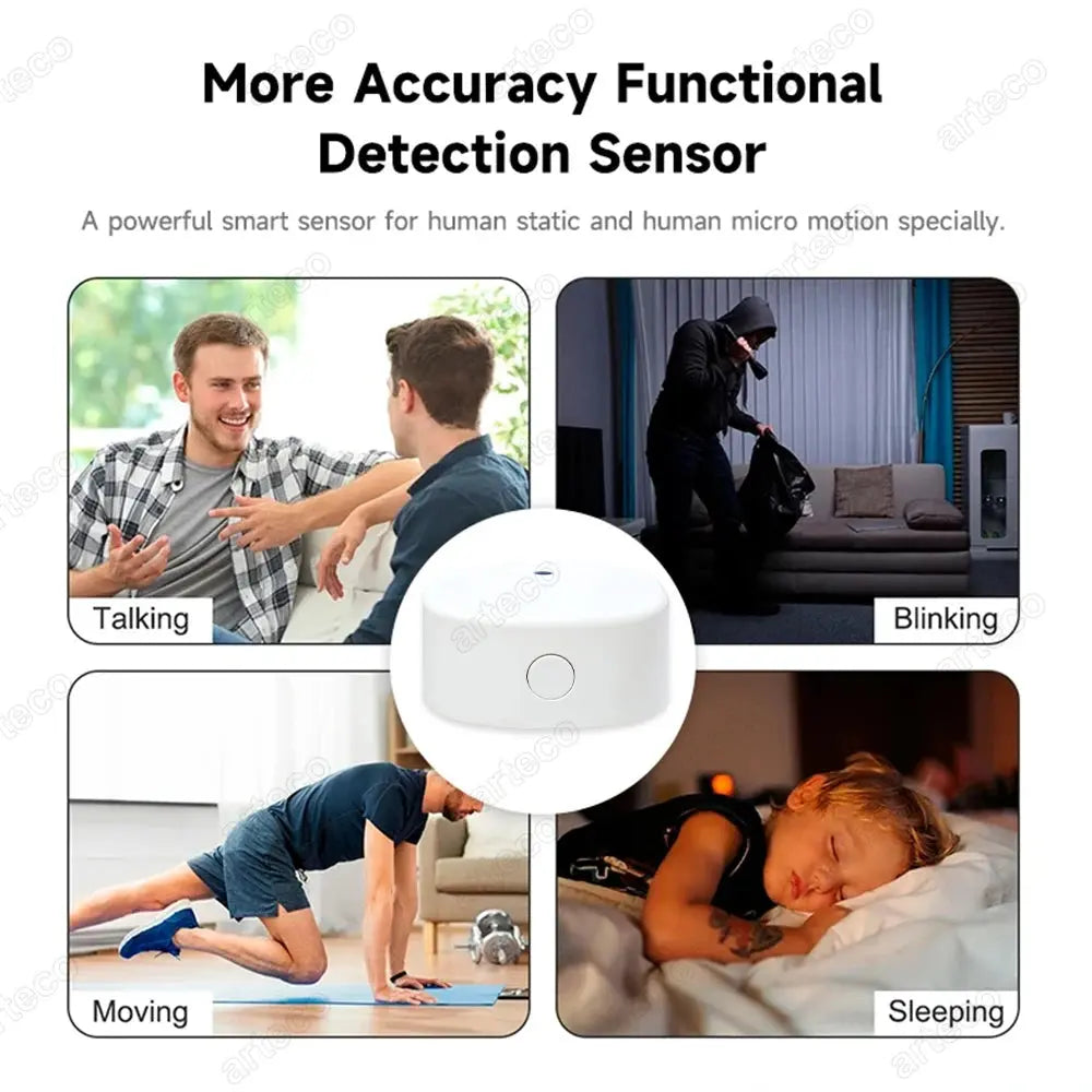 Tuya Zigbee Human Presence Detector WiFi Smart Life MmWave Radar Motion Sensor With Luminance Distance Detect Monitor Breathing - DomoSpace