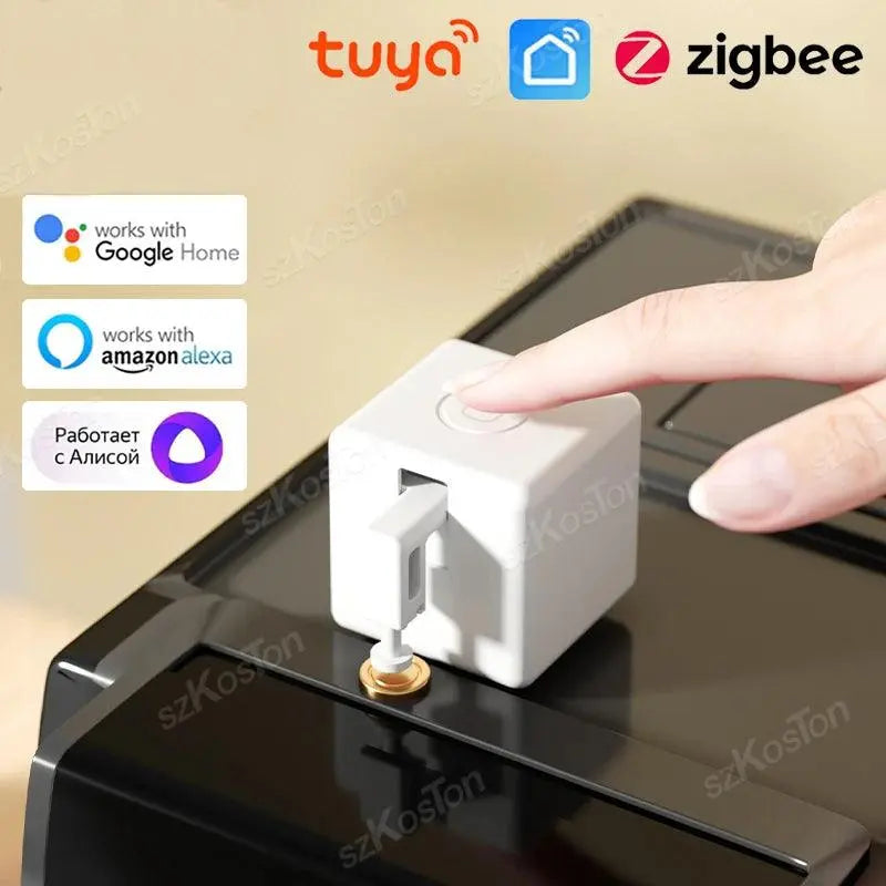 Tuya Zigbee Smart Finger bot Plus Switch Button Pusher Touch Arms Bluetooth Finger Robot Work with Alexa Google Alice Smart Life - DomoSpace