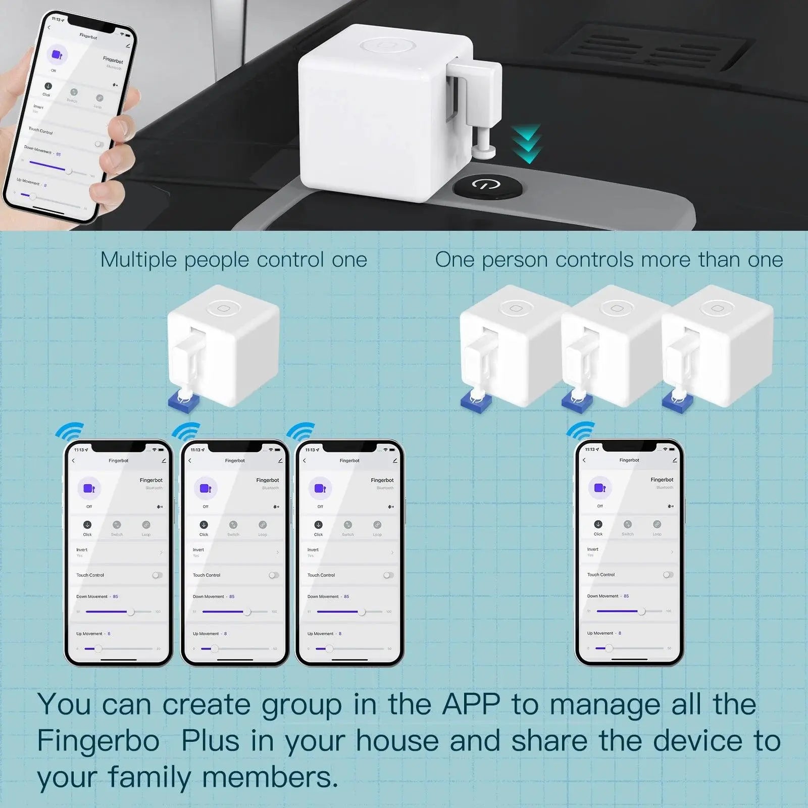 Tuya Zigbee Smart Finger bot Plus Switch Button Pusher Touch Arms Bluetooth Finger Robot Work with Alexa Google Alice Smart Life - DomoSpace