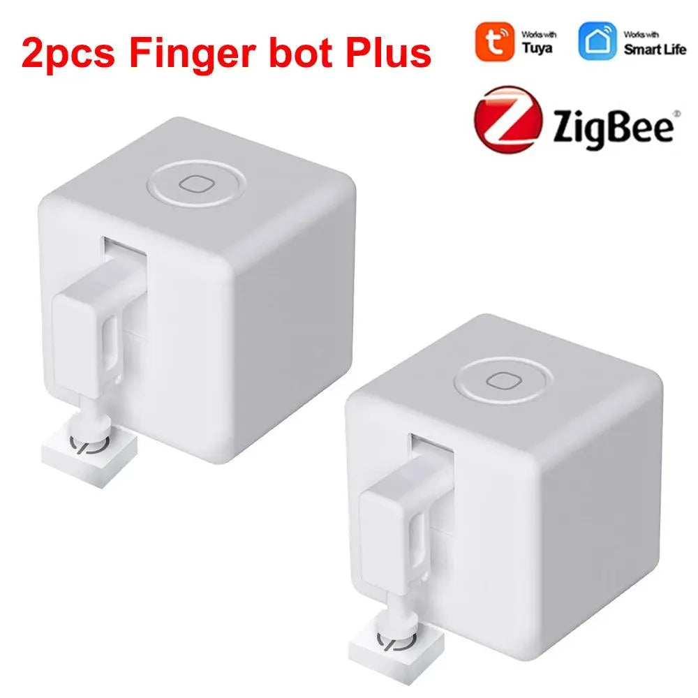 Tuya Zigbee Smart Finger bot Plus Switch Button Pusher Touch Arms Bluetooth Finger Robot Work with Alexa Google Alice Smart Life - DomoSpace