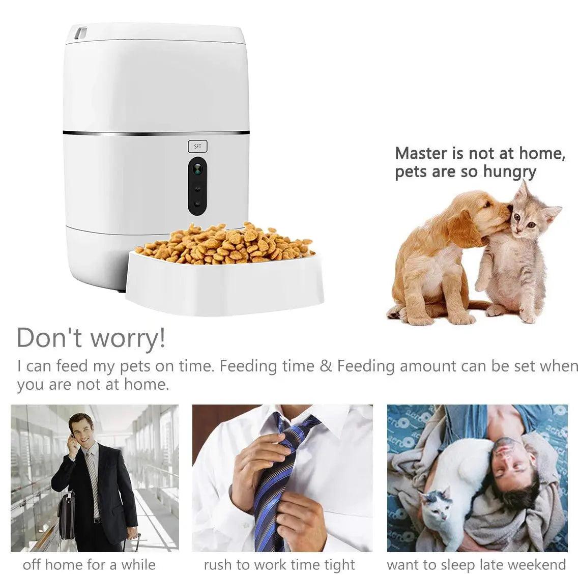 Tuya smart automatic pet feeder wifi video version pet feeder automatic cycle Tuya feeder - DomoSpace