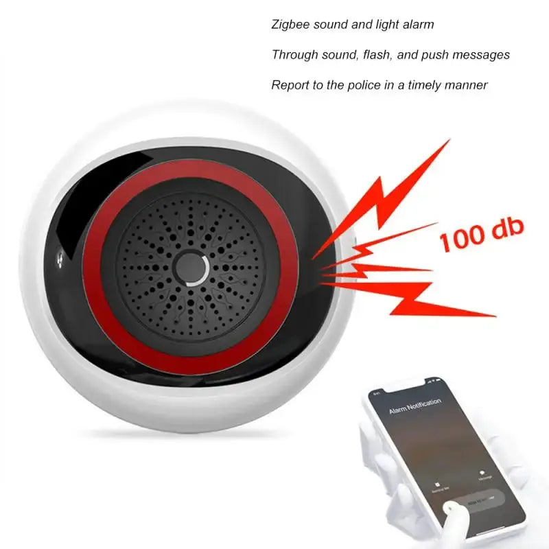 Tuya Zigbee 100DB Smart Sound And Light Alarm Two-in-one Sensor Battery / Usb Dual Power Intelligent Linkage For Smart Life - DomoSpace