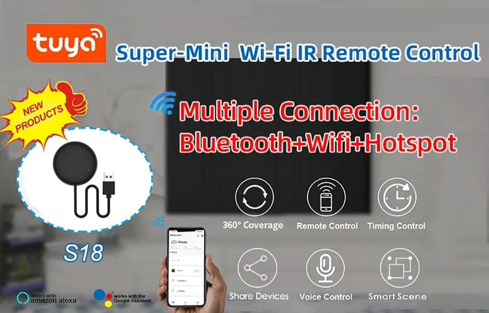 WiFi &amp; IR Universal AC Remote – Voice-Controlled Smart Remote for Alexa &amp; Google Home - DomoSpace