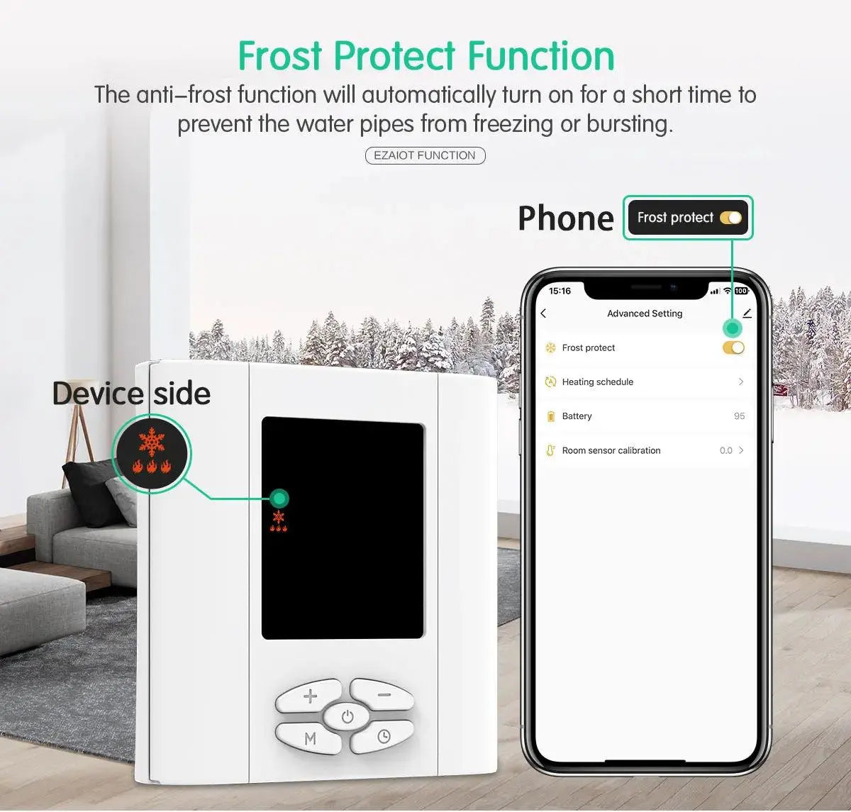 Wireless Gas Boiler Wi-Fi Thermostat Temperature Controller - DomoSpace