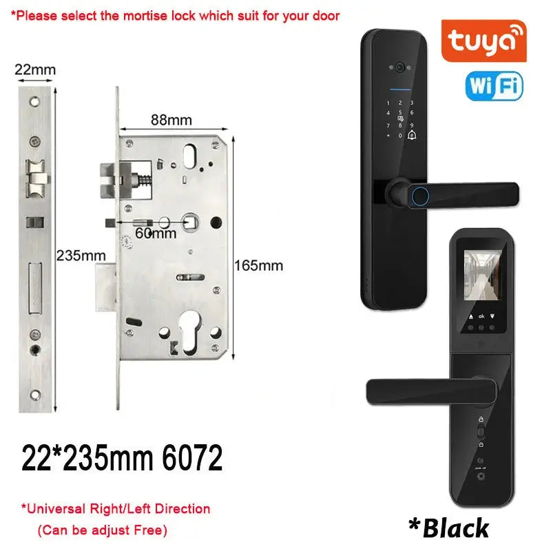 XSDTS Tuya WiFi Smart Door Lock with Fingerprint Camera - DomoSpace