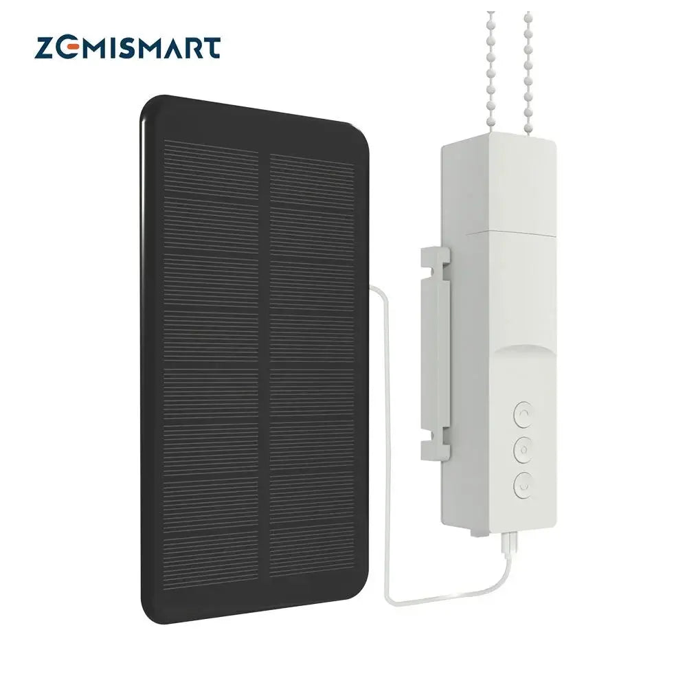 Zemismart New Update Tuya Zigbee Smart Roller Shade Driver Solar Panel Blinds Motor Power By Battery Alexa Google Home Yandex - DomoSpace